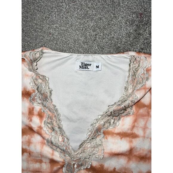 Tiger Mist cropped tie dye orange shirt size medium - Picture 2 of 3
